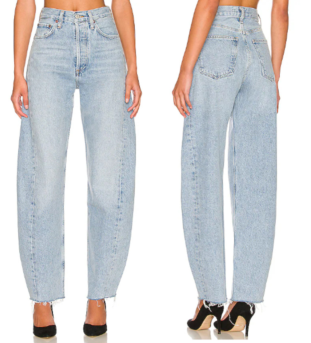 Agolde High-Rise Light Wash Straight Jeans